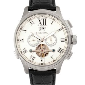 NWT Men's Multi-Function Leather Band Watch